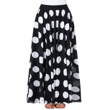 Kate Kasin Women's Fashion Summer High-waist Long Polka Dots Chiffon Skirt KK000295-1